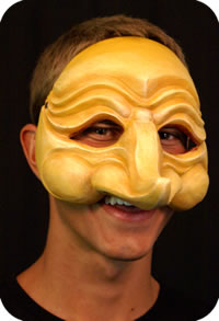 Zanni commedia mask 5 demonstrated