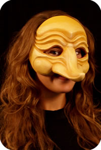 Zanni commedia mask 5 demonstrated