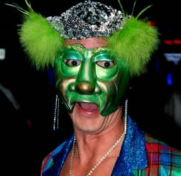 Greenster Costume Mask being worn