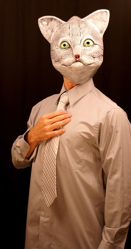 Egyptian Mau Cat Mask being worn