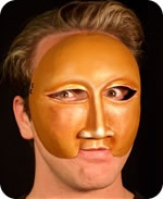 Aine theater mask being worn
