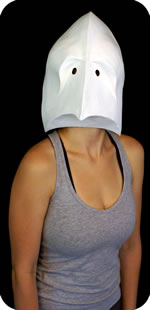 Larval 4 theater mask being worn