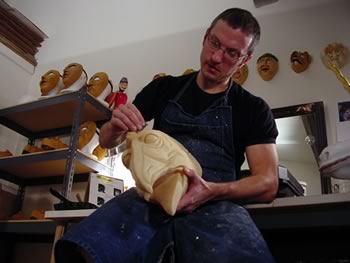 Jonathan working in the studio